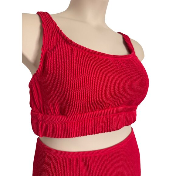 Kona Sol Ribbed 2 Piece Swimsuit Size 1X Pink 17/18 Padded NWT Adjustable Strap - Picture 12 of 14